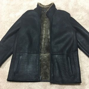 Marc New York shearling leather with real fur coat